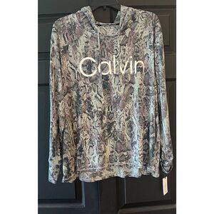Calvin Klein Performance Womens Plus Print Fitness Hoodie